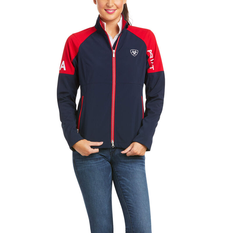 Ariat Jacke Damen - Global Softshell - Usa Navy/Rot ( EWPLC-6307 )